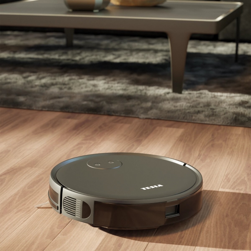 TESLA Smart - Pametni robotski sesalnik 2v1 2000 mAh Wi-Fi črna + Daljinski upravljalnik