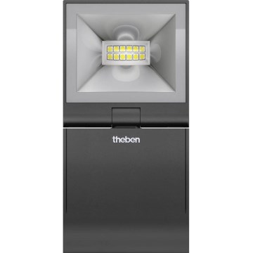 theben - LED stenski reflektor LED/10W/230V črna IP55
