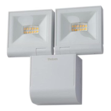 theben - stenski LED reflektor 2xLED/10W/230V bela IP55