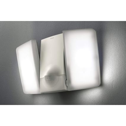 theben - stenski LED reflektor s senzorjem 2xLED/10W/230V bela IP55