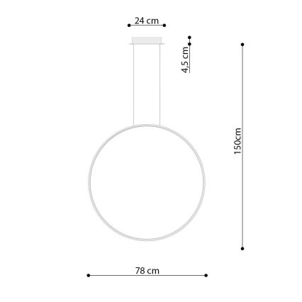 Thoro TH.175 - LED Lestenec na vrvici RIO LED/50W/230V CRI 90 3000K pr. 78 cm zlata