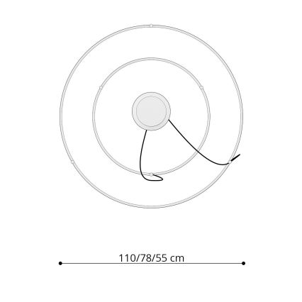 Thoro TH.178 - LED Lestenec na vrvici RIO LED/80W/230V CRI 95 4000K bela