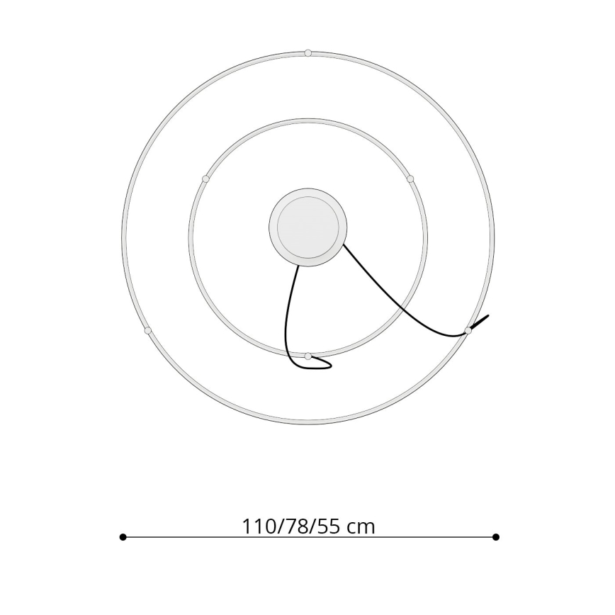 Thoro TH.178 - LED Lestenec na vrvici RIO LED/80W/230V CRI 95 4000K bela