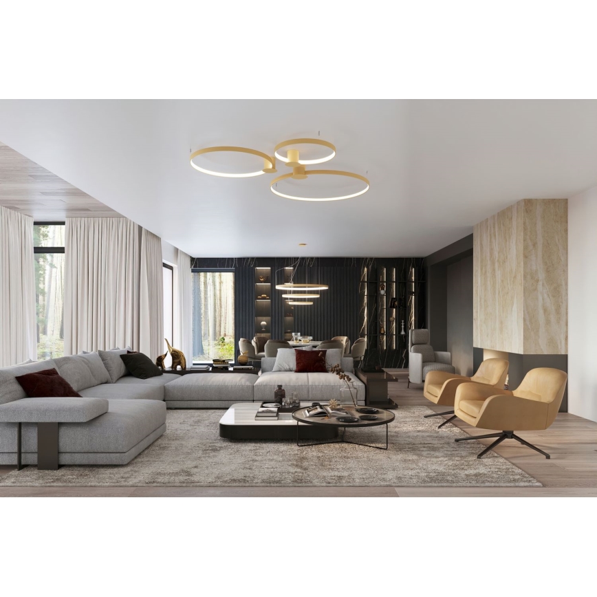 Thoro TH.214 - LED Lestenec na vrvici RIO LED/80W/230V CRI 90 3000K zlata