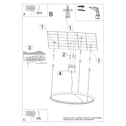Thoro TH.216 - LED Lestenec na vrvici RIO LED/30W/230V CRI 90 3000K pr. 55 cm zlata