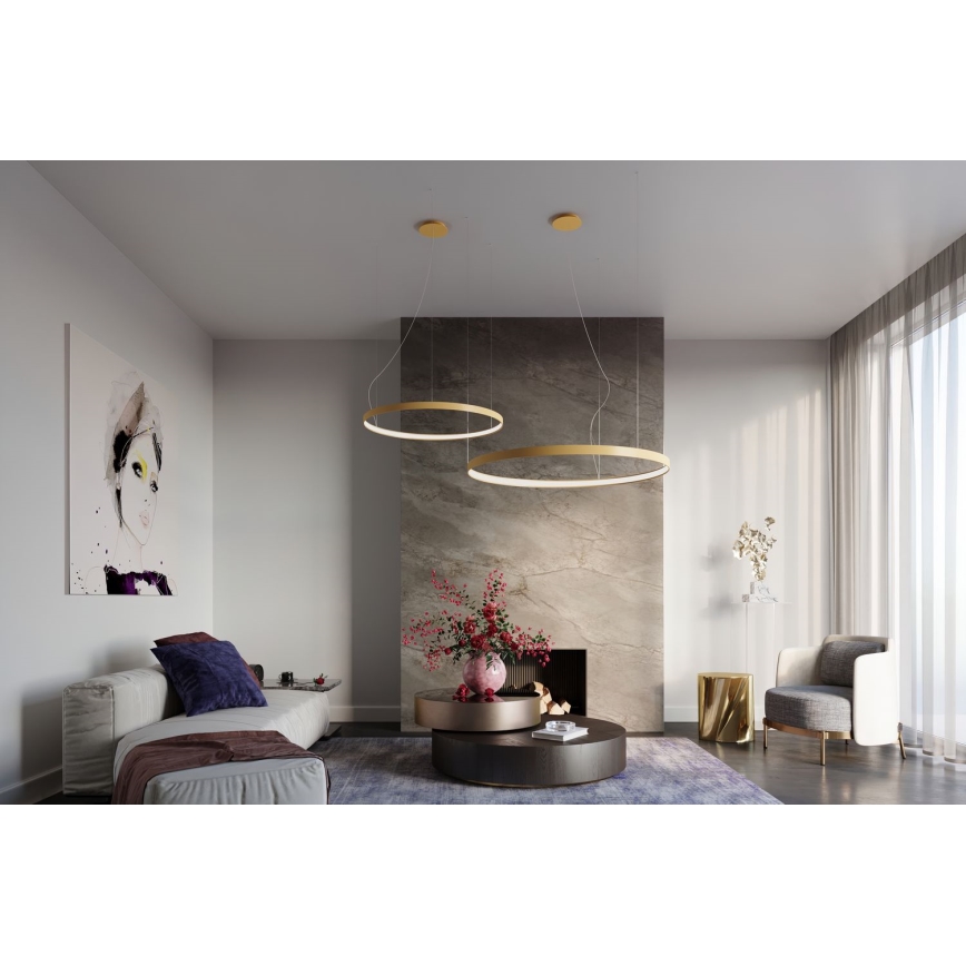 Thoro TH.217 - LED Lestenec na vrvici RIO LED/30W/230V CRI 95 4000K pr. 55 cm zlata