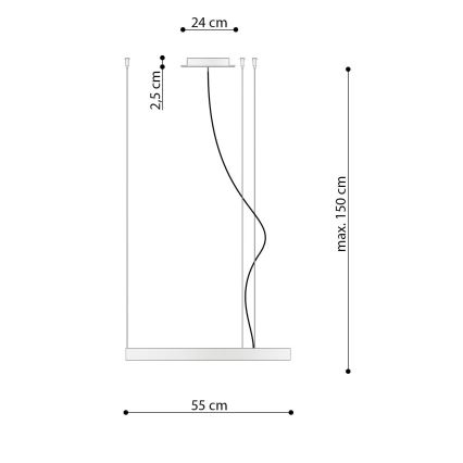 Thoro TH.217 - LED Lestenec na vrvici RIO LED/30W/230V CRI 95 4000K pr. 55 cm zlata