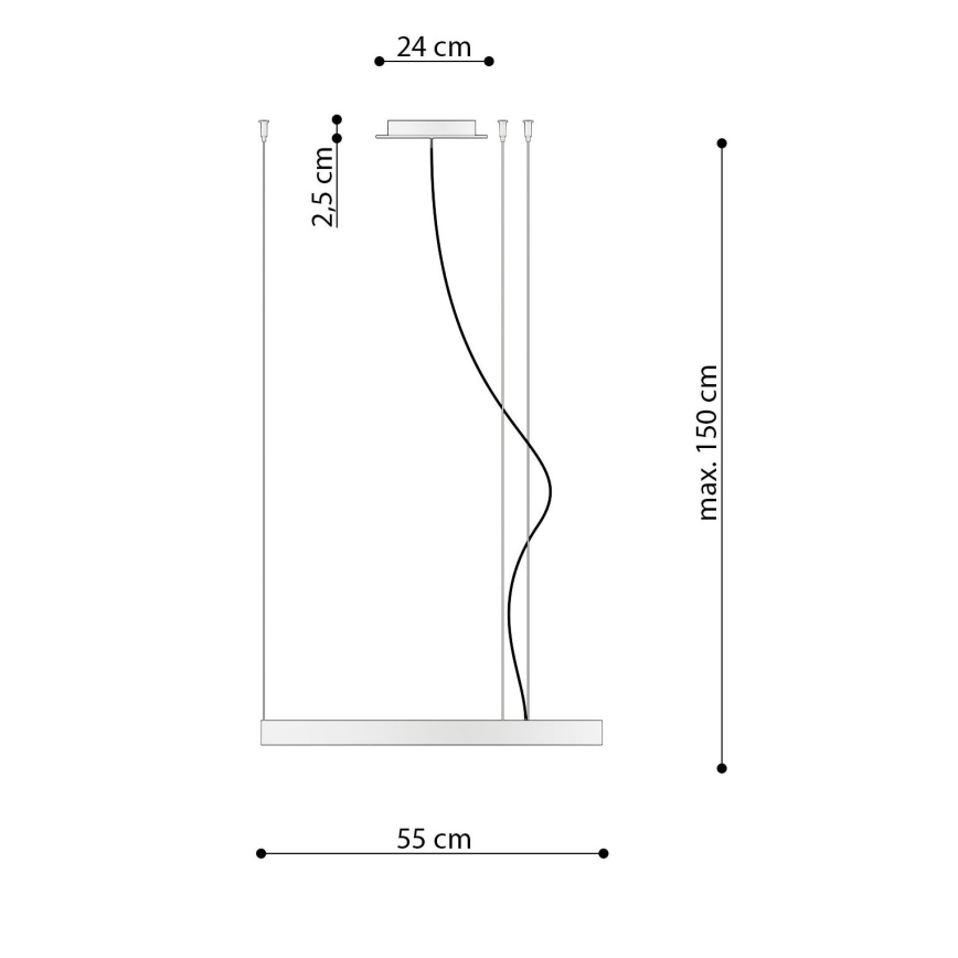 Thoro TH.217 - LED Lestenec na vrvici RIO LED/30W/230V CRI 95 4000K pr. 55 cm zlata