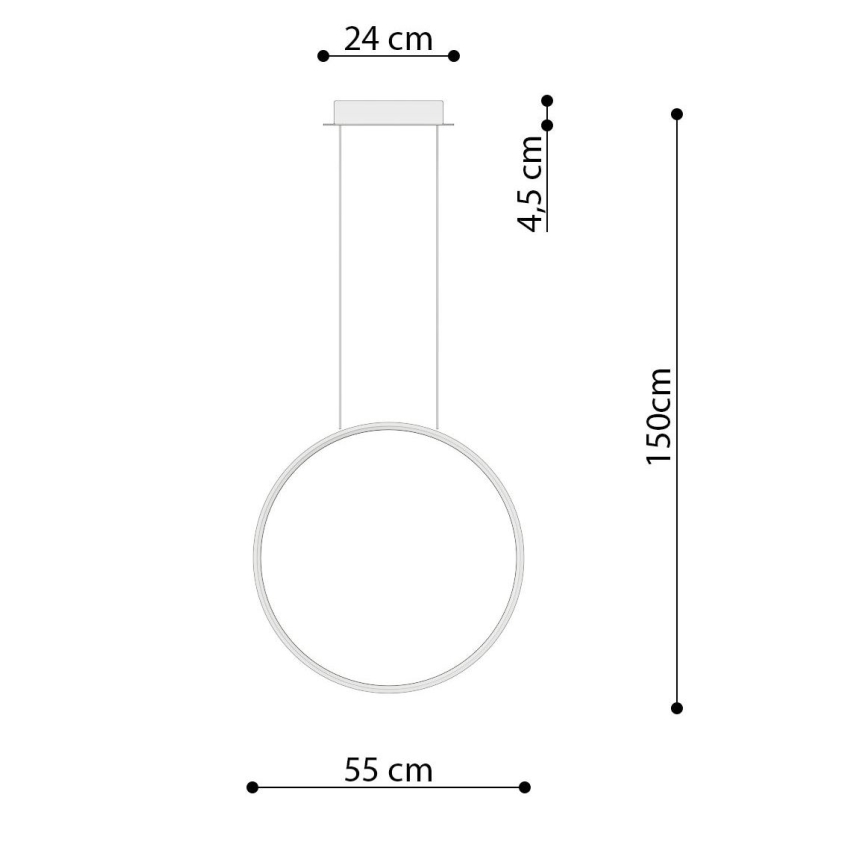 Thoro TH.220 - LED Lestenec na vrvici RIO LED/30W/230V CRI 90 3000K pr. 55 cm zlata