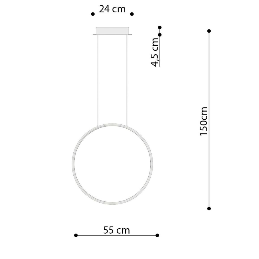Thoro TH.221 - LED Lestenec na vrvici RIO LED/30W/230V CRI 95 4000K pr. 55 cm zlata