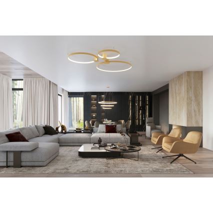 Thoro TH.223 - LED stropna svetilka RIO LED/30W/230V CRI 98 4000K Ø 55 cm zlata