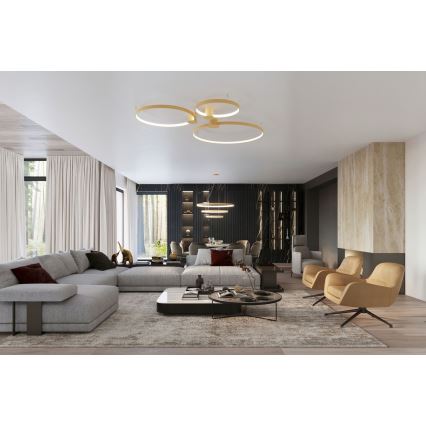 Thoro TH.224 - LED Stropna svetilka RIO LED/50W/230V CRI 90 3000K pr. 78 cm zlata