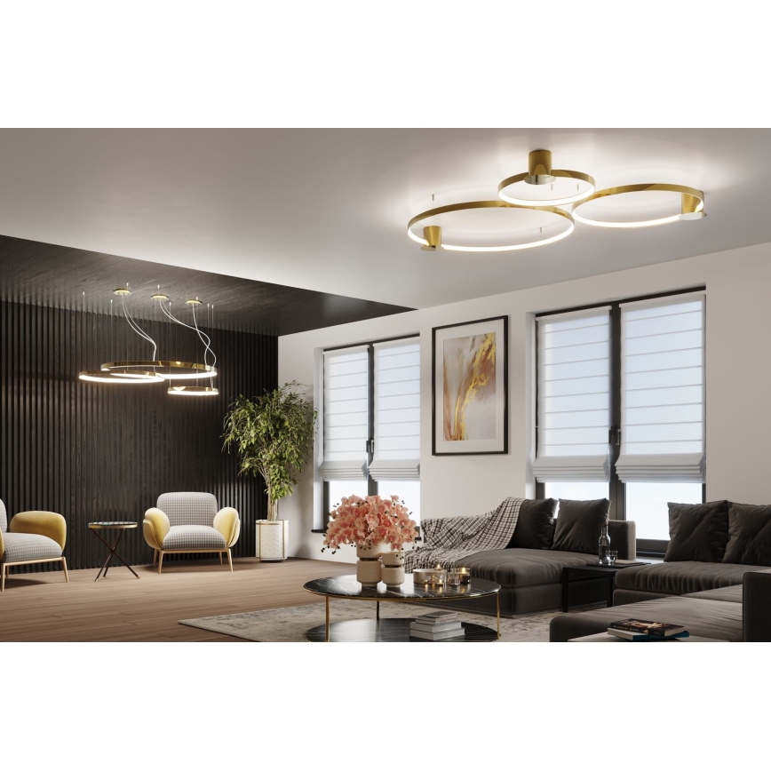 Thoro TH.246 - LED Lestenec na vrvici RIO LED/50W/230V CRI 90 3000K pr. 78 cm zlata