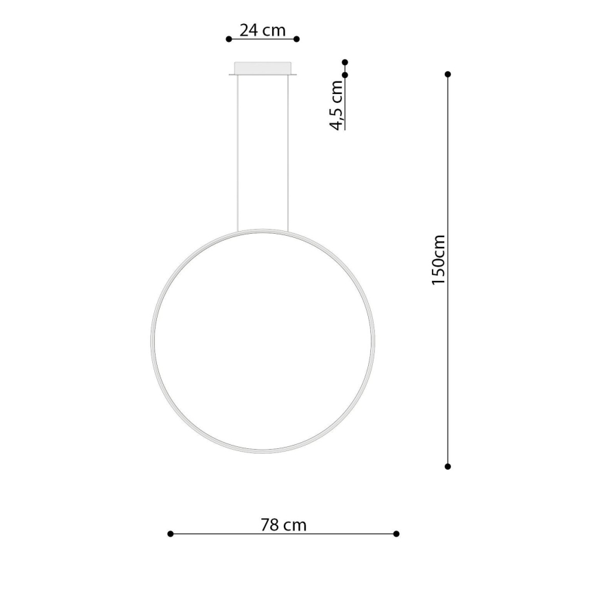 Thoro TH.248 - LED Lestenec na vrvici RIO LED/50W/230V CRI 90 3000K pr. 78 cm zlata
