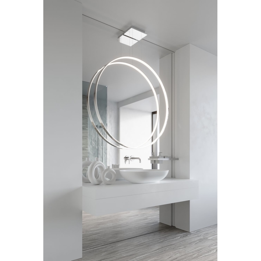 Thoro TH.249 - LED Lestenec na vrvici RIO LED/50W/230V CRI 90 4000K pr. 78 cm sijajni krom