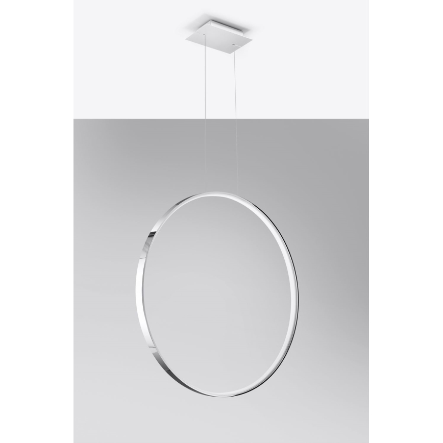 Thoro TH.249 - LED Lestenec na vrvici RIO LED/50W/230V CRI 90 4000K pr. 78 cm sijajni krom