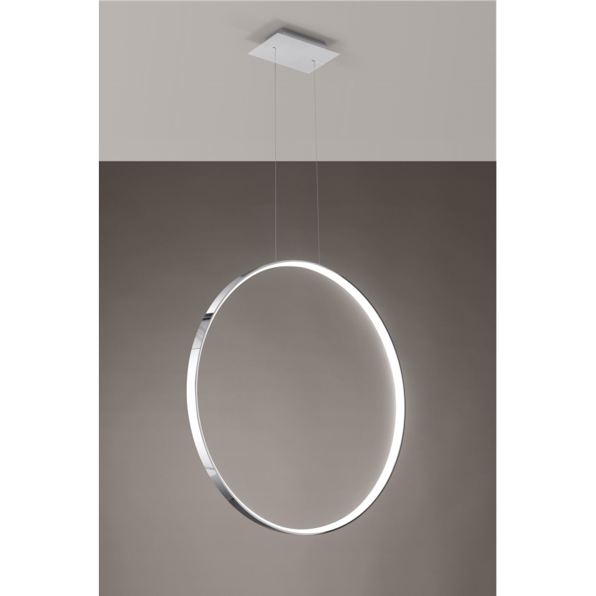 Thoro TH.249 - LED Lestenec na vrvici RIO LED/50W/230V CRI 90 4000K pr. 78 cm sijajni krom