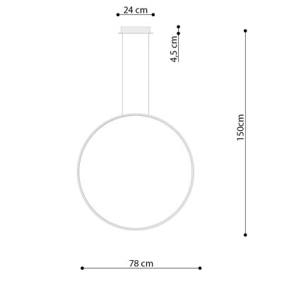 Thoro TH.249 - LED Lestenec na vrvici RIO LED/50W/230V CRI 90 4000K pr. 78 cm sijajni krom