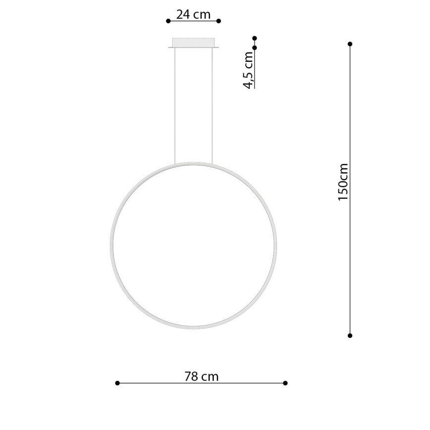 Thoro TH.249 - LED Lestenec na vrvici RIO LED/50W/230V CRI 90 4000K pr. 78 cm sijajni krom