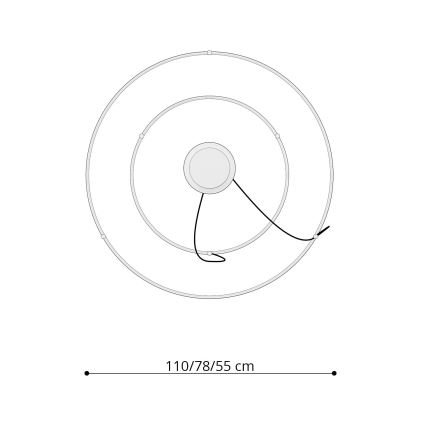 Thoro TH.268 - LED Lestenec na vrvici RIO LED/80W/230V CRI 95 4000K zlata