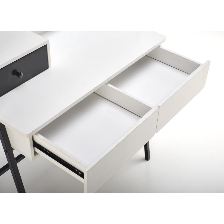 Toaletna miza AGNES 120x80 cm bela/črna