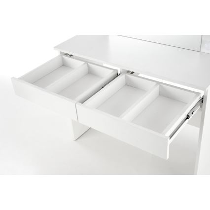 Toaletna miza z LED osvetlitvijo HOLLYWOOD 140x94 cm bela