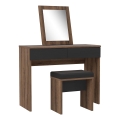 Toaletna mizica JUNO + stolček 45x29,6 cm rjava/črna