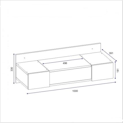 Toaletna mizica ZAKKUM 33x100 cm antracit