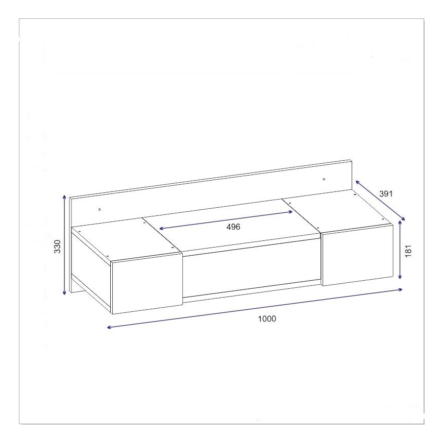 Toaletna mizica ZAKKUM 33x100 cm antracit