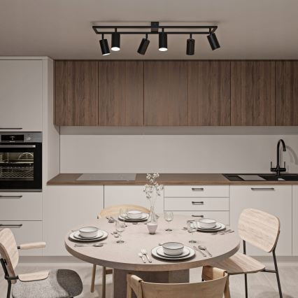 Točkovna svetilka 6xGU10/30W/230V črna