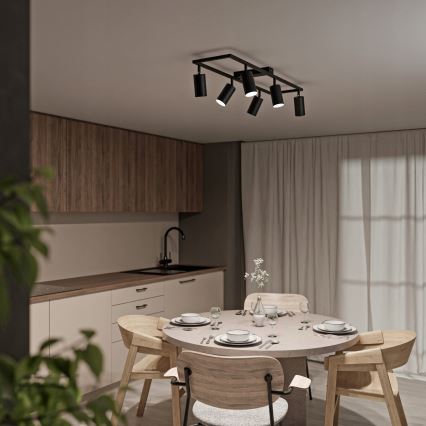 Točkovna svetilka 6xGU10/30W/230V črna