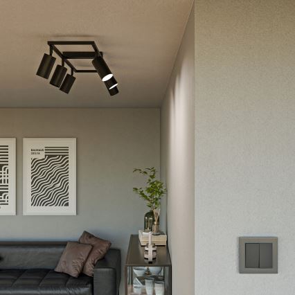 Točkovna svetilka 6xGU10/30W/230V črna