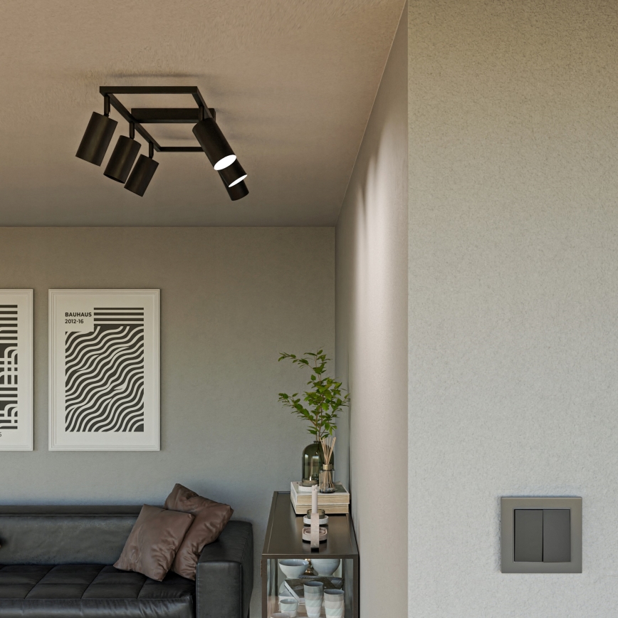 Točkovna svetilka 6xGU10/30W/230V črna