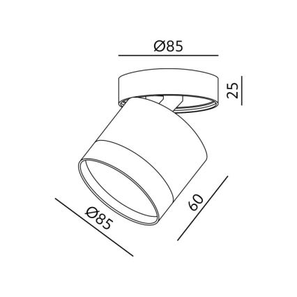 Točkovna svetilka OH12F 1xGX53/35W/230V 8,5 cm črna