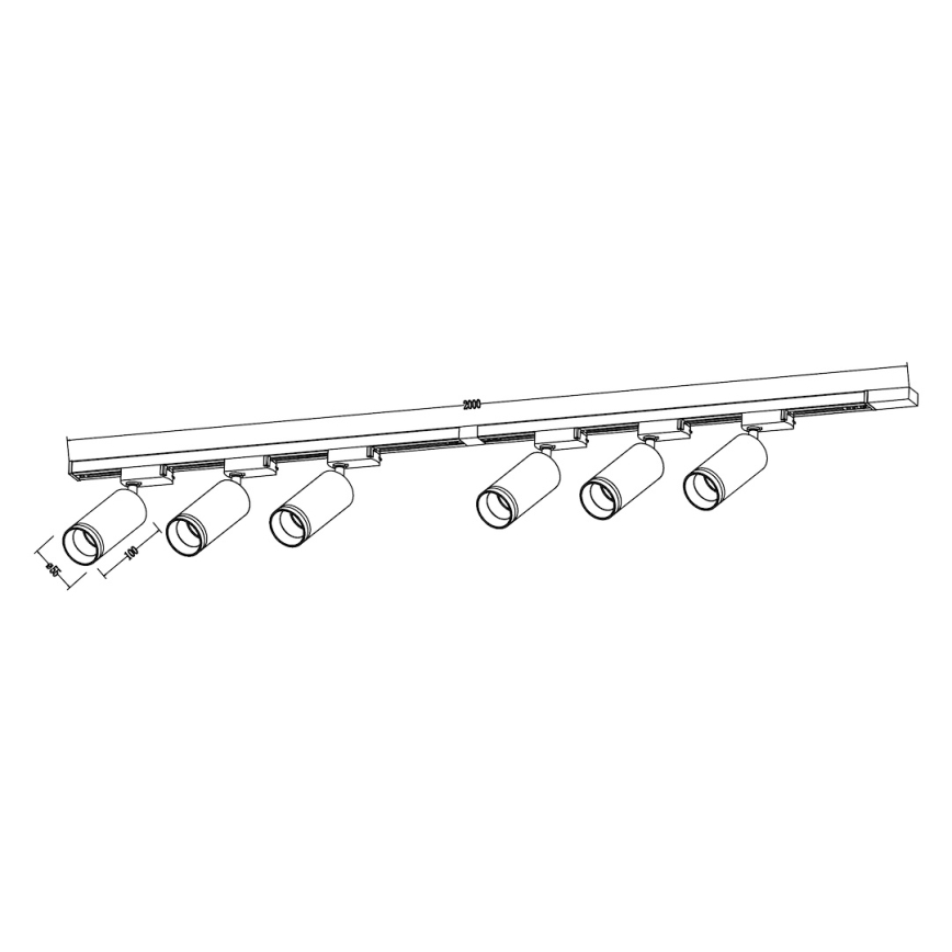 Točkovna svetilka v tirnem sistemu PIPE 6xGU10/10W/230V bela