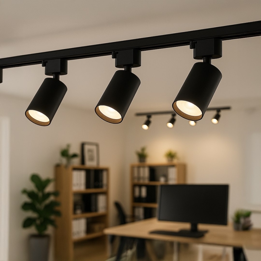 Točkovna svetilka za enofazni tirni sistem TIGER 1xGU10/10W/230V, črna