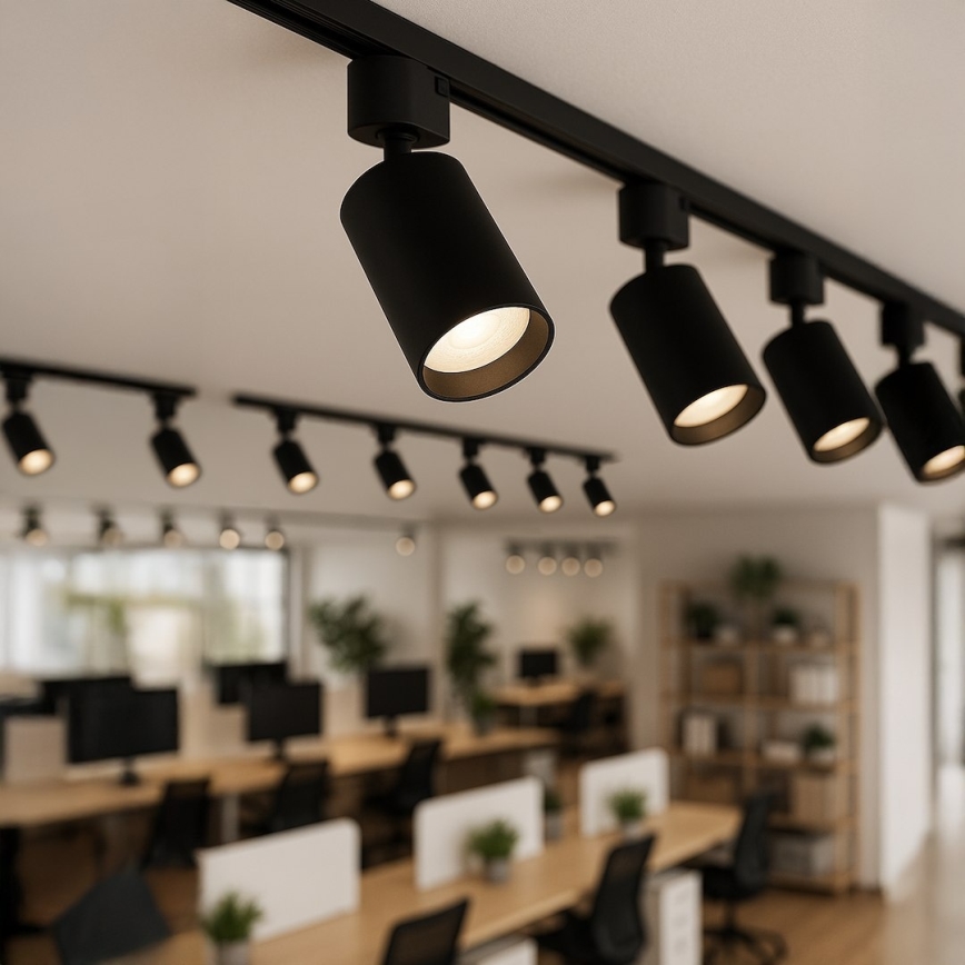 Točkovna svetilka za enofazni tirni sistem TIGER 1xGU10/10W/230V, črna