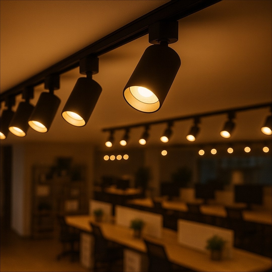 Točkovna svetilka za enofazni tirni sistem TIGER 1xGU10/10W/230V, črna