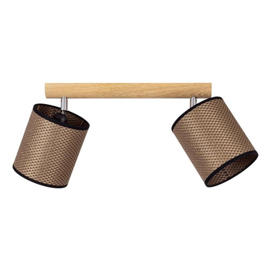 Točkovno stropno svetilo BENITA 2xE27/25W/230V rjava/hrast