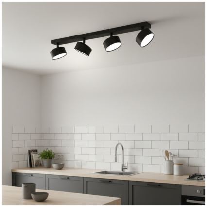 Točkovno svetilo LUNVIGO 4xGX53/35W/230V črno