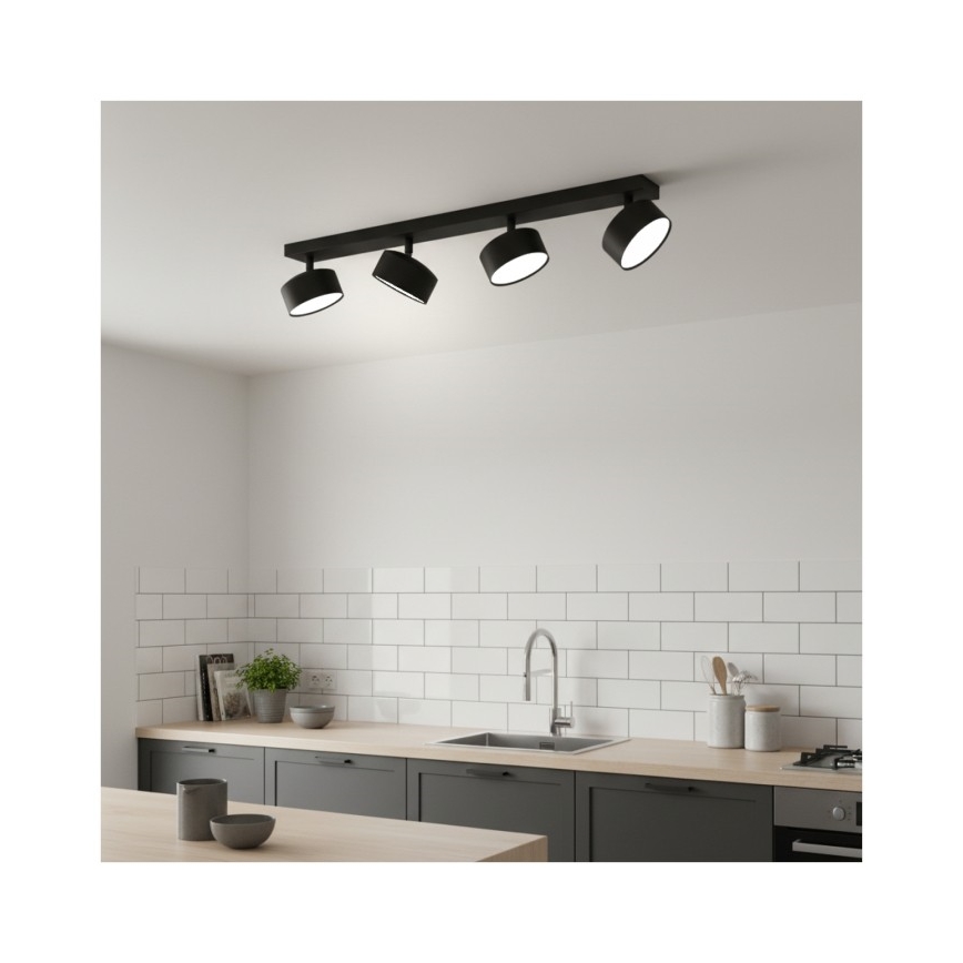Točkovno svetilo LUNVIGO 4xGX53/35W/230V črno