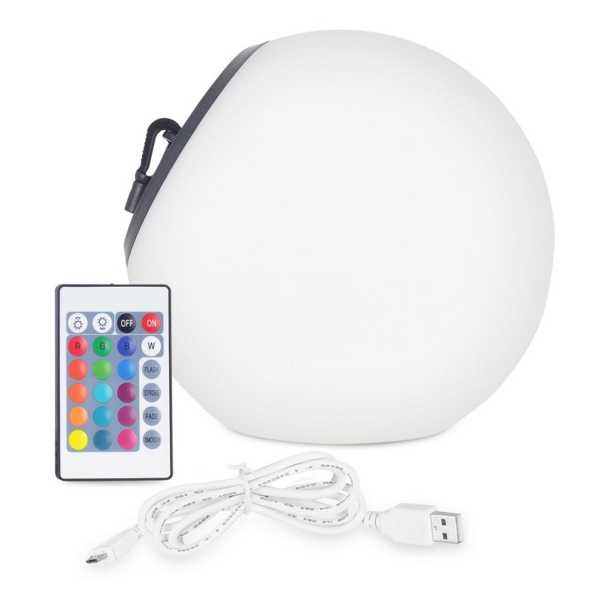 Top Light BALL RGB RC - LED RGB Zatemnitvena solarna svetilka BALL LED/1,2W/3,7V IP44 1800 mAh + Daljinski upravljalnik