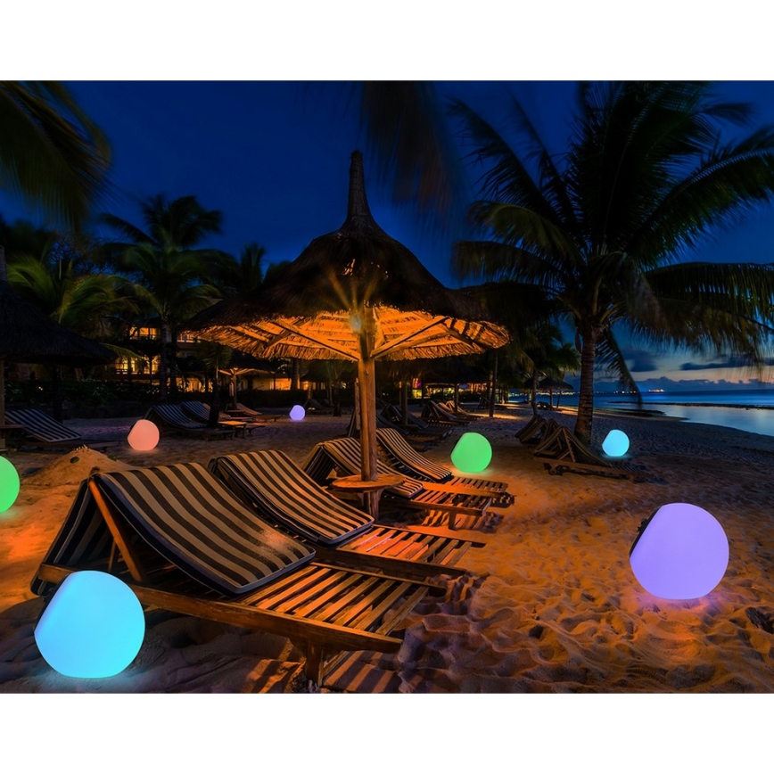 Top Light BALL RGB RC - LED RGB Zatemnitvena solarna svetilka BALL LED/1,2W/3,7V IP44 1800 mAh + Daljinski upravljalnik