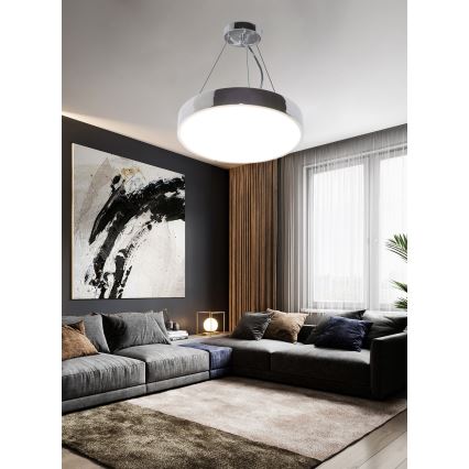 Top Light Kovinski 40CRZ Daljinski upravljalnik - LED Zatemnitveni lestenec na vrvici METAL LED/51W/230V sijajni krom + Daljinski upravljalnik