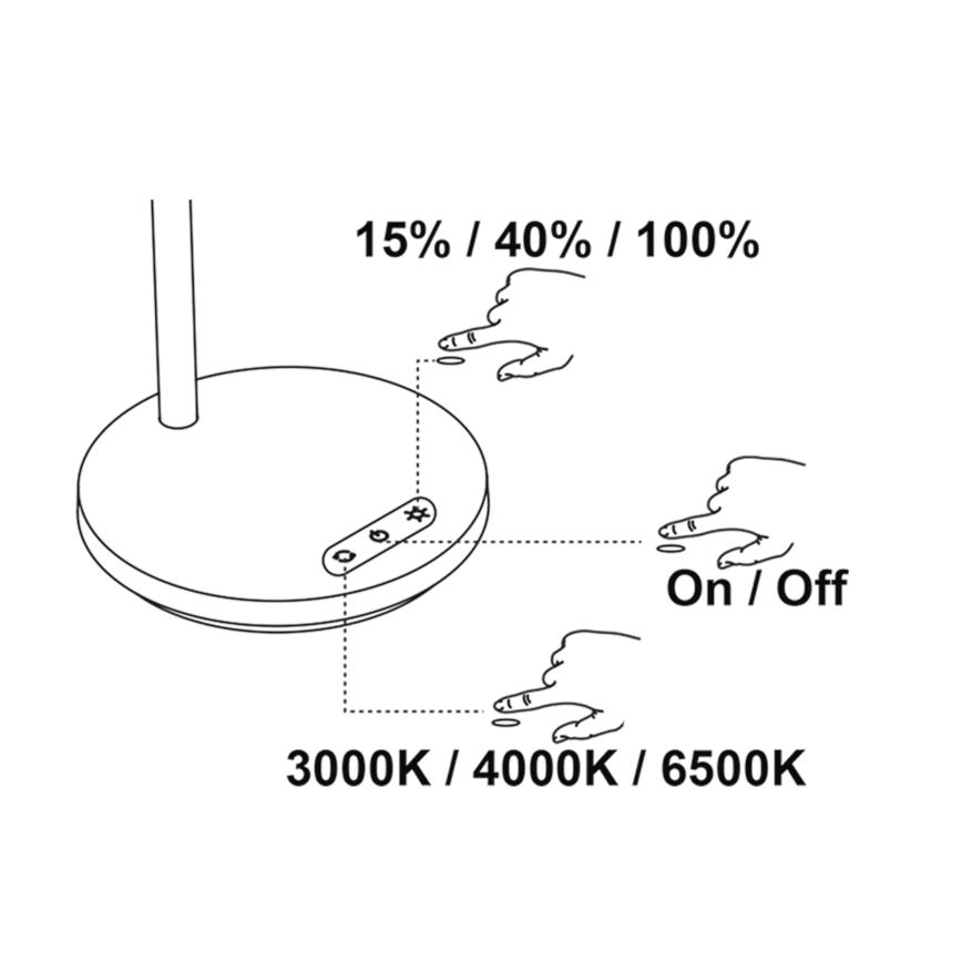Top Light - LED Zatemnitev Dotikova Miza Lamp BELLA LED/4,8W/5V 3000/4000/6500K črna