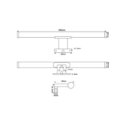 Top Light - LED Kopalniška luč za osvetlitev ogledala OREGON LED/7W/230V 40 cm IP44