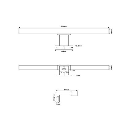 Top Light - LED Kopalniška luč za osvetlitev ogledala OREGON LED/7W/230V 40 cm IP44