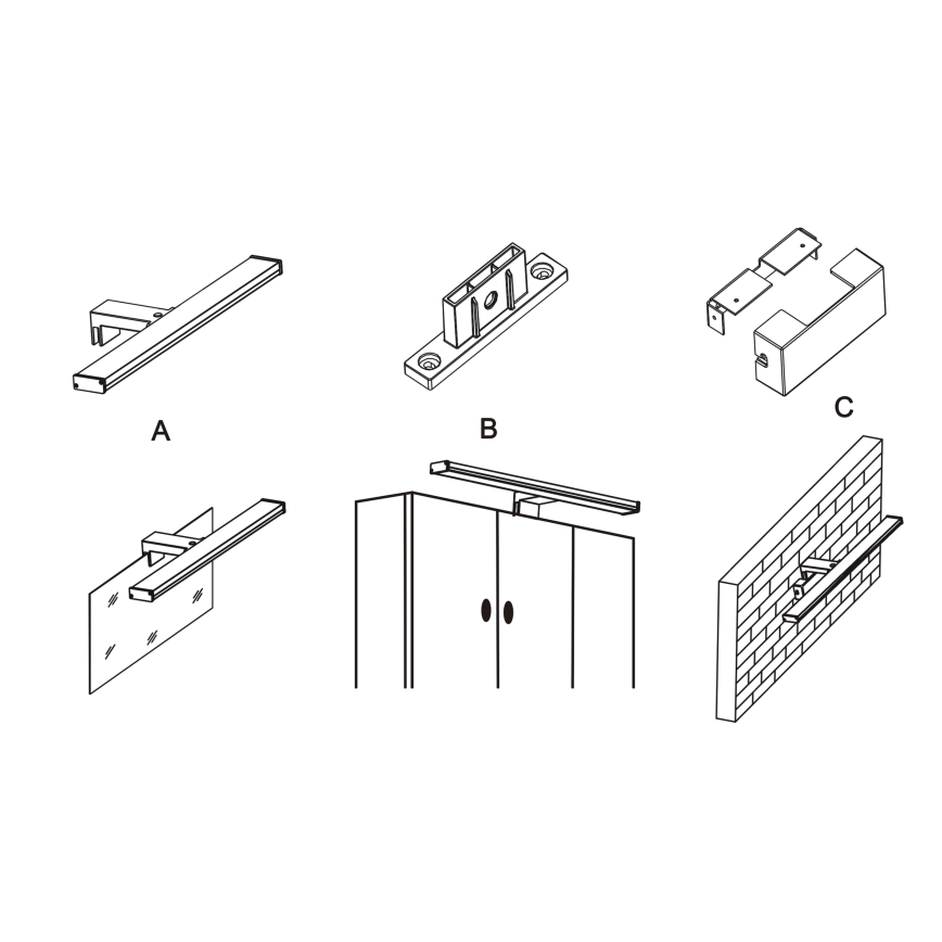 Top Light - LED osvetlitev za kopalno ogledalo TEXAS LED/8W/230V 3000/4000/6500K IP44 40 cm matni krom