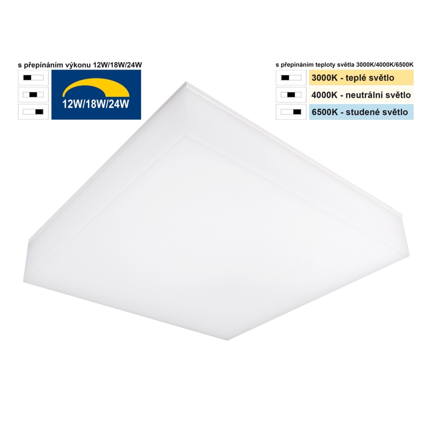 Top Light - LED Zatemnitven stropna stenska svetilka BOXTER LED/12/18/24W/230V IP54 3000/4000/6500K 28x28 cm