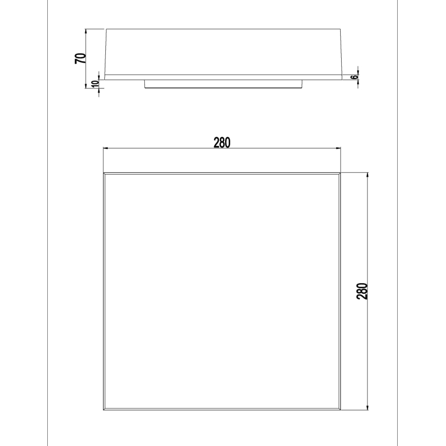Top Light - LED Zatemnitven stropna stenska svetilka BOXTER LED/12/18/24W/230V IP54 3000/4000/6500K 28x28 cm